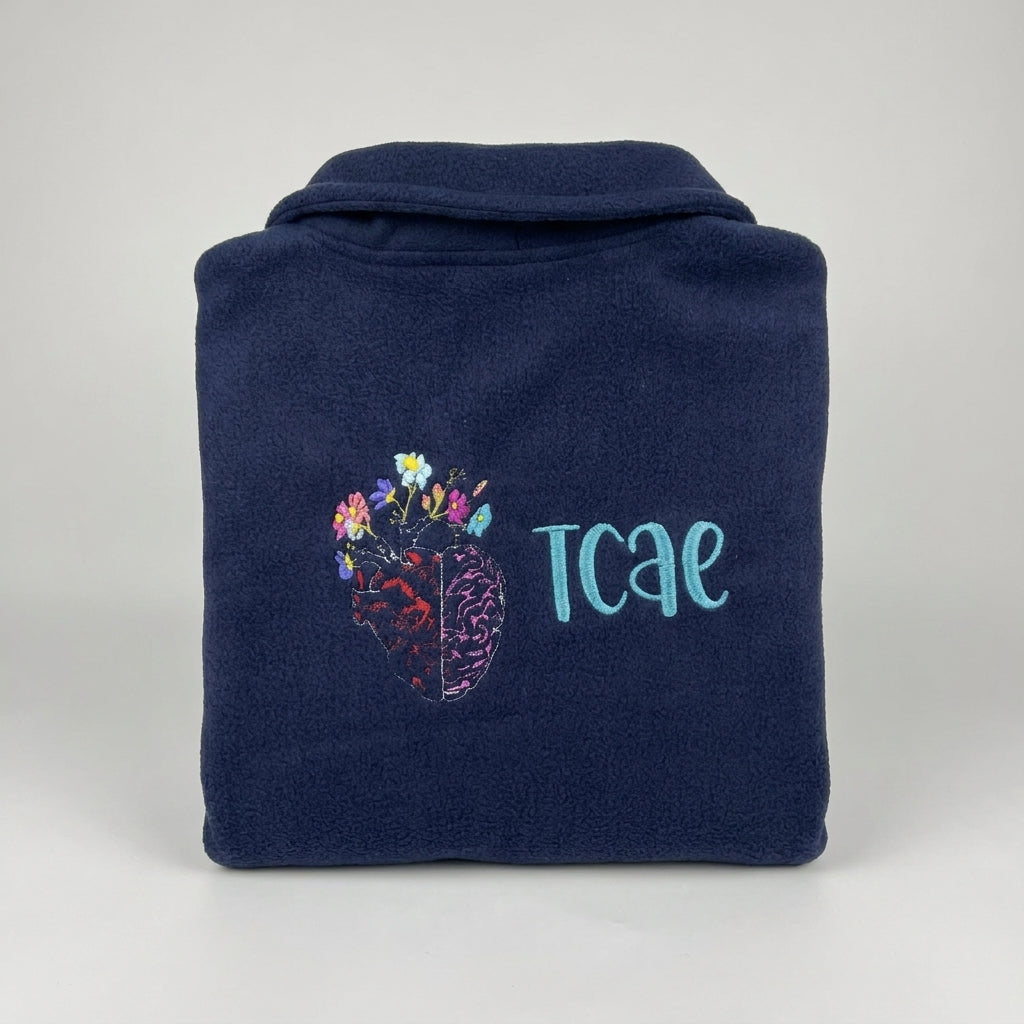 Chaqueta polar cerebro-corazón flores