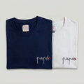 Camiseta Papá Caligrafía bordado pequeño
