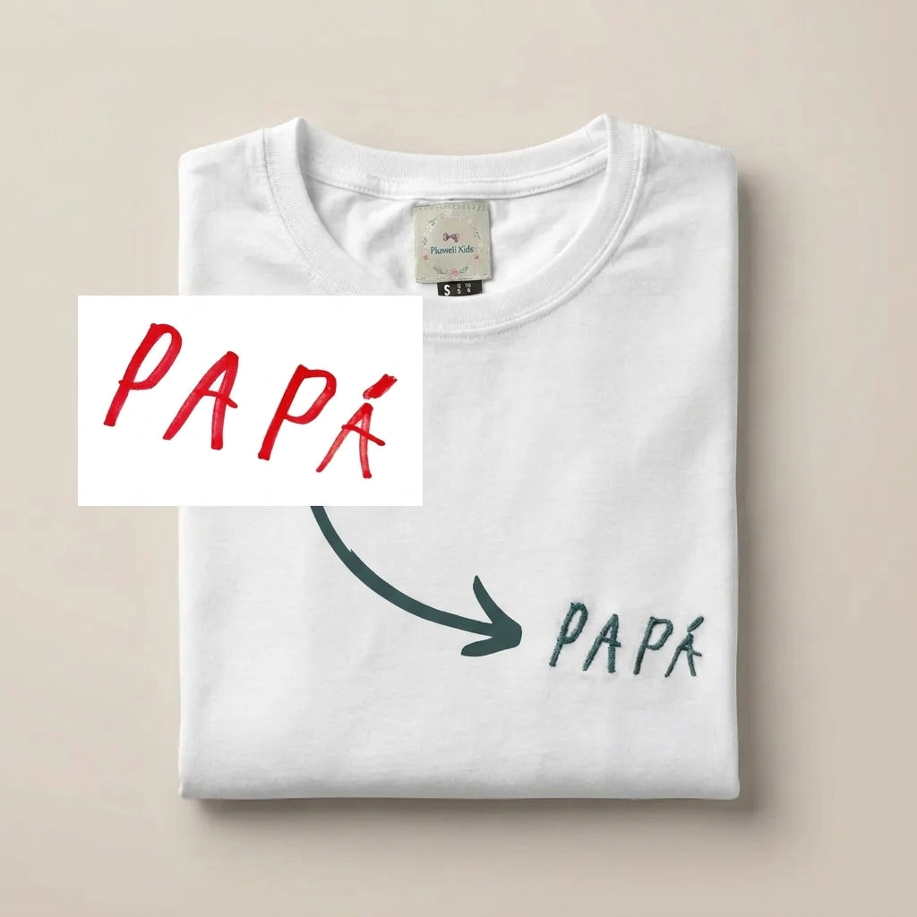 Camiseta con la letra de tu peque bordada
