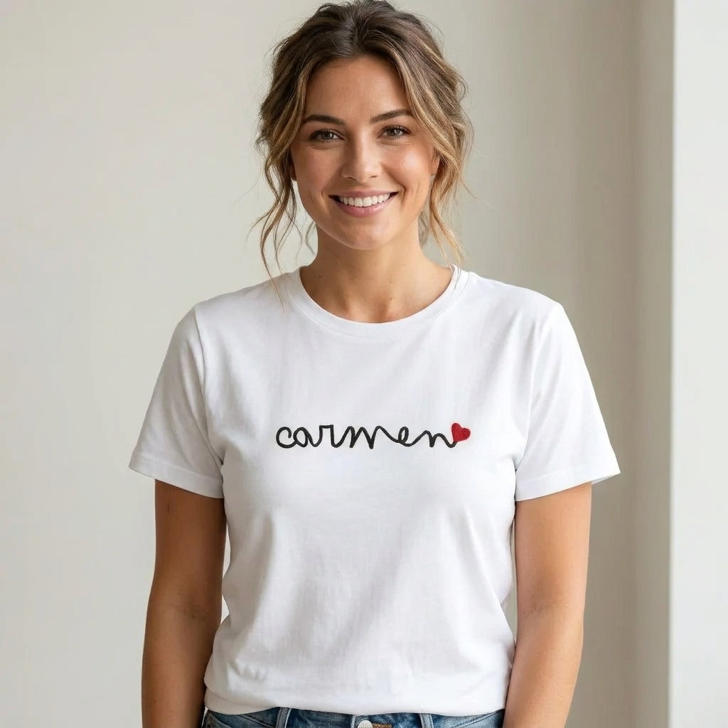 Camiseta Mujer Caligrafía personalizada