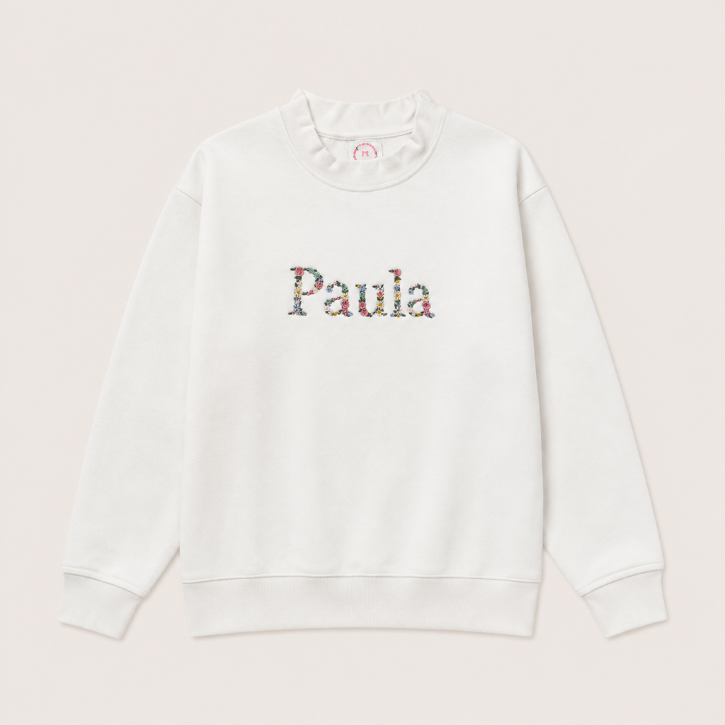 Sudadera Infantil Floral blanca