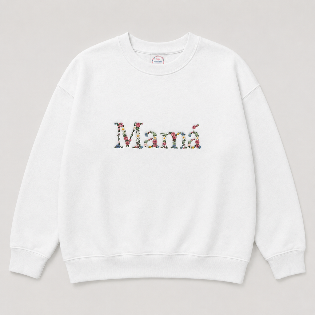 Sudadera Mujer Floral Blanca