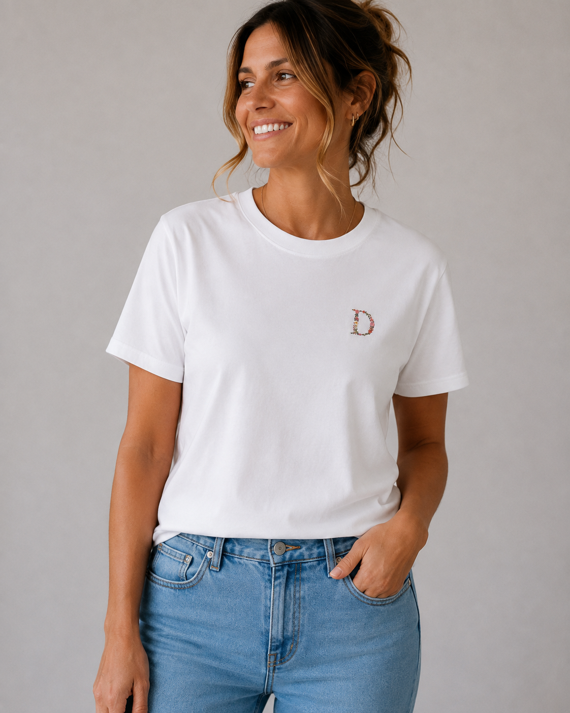 Camiseta mujer Inicial Floral