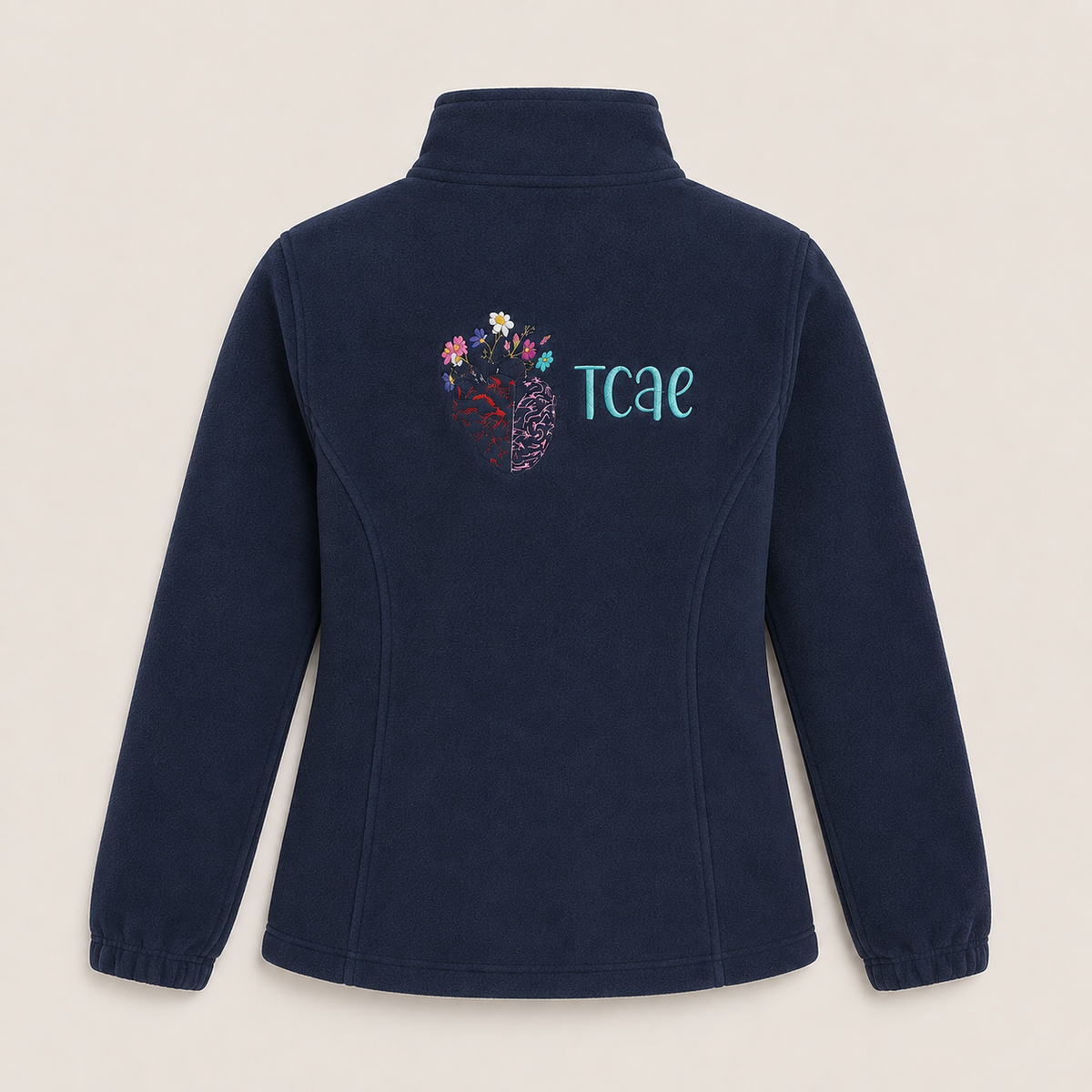 Chaqueta polar cerebro-corazón flores