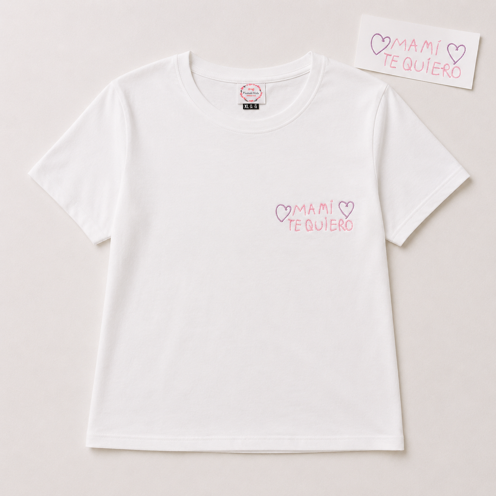 Camiseta con la letra de tu peque bordada