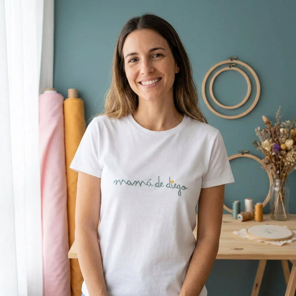Camiseta Mamá de… Caligrafía