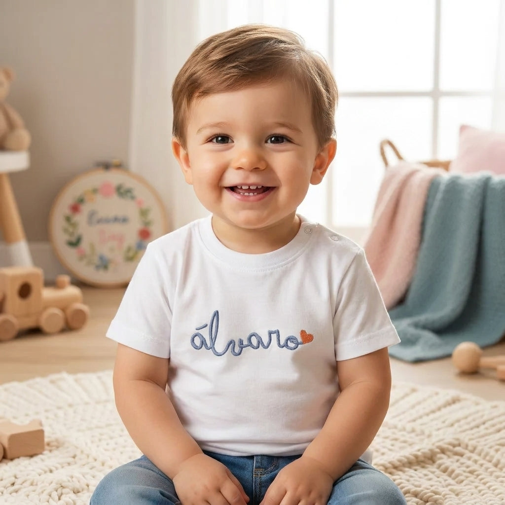 Camiseta niño personalizada Caligrafía