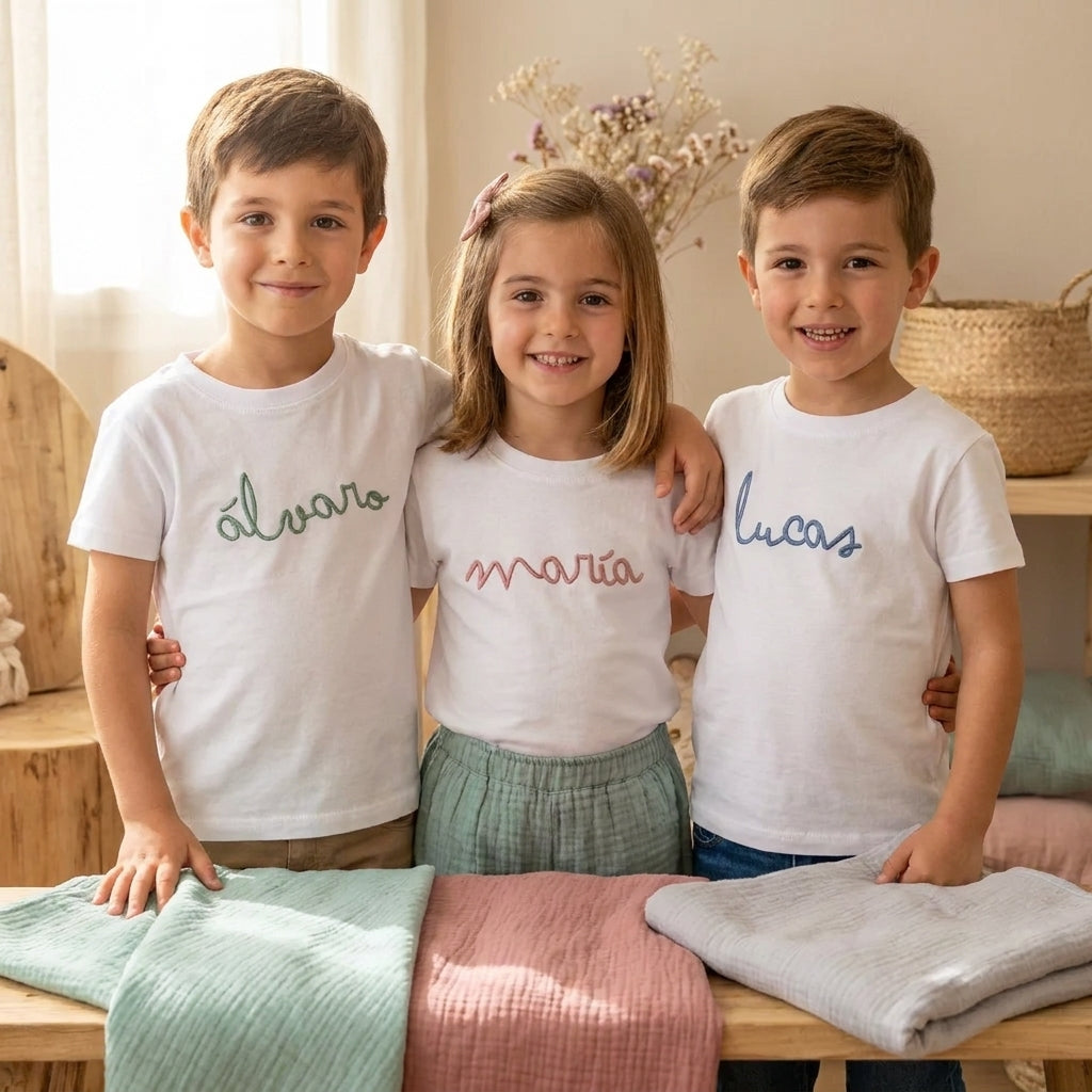 Camiseta niño personalizada Caligrafía