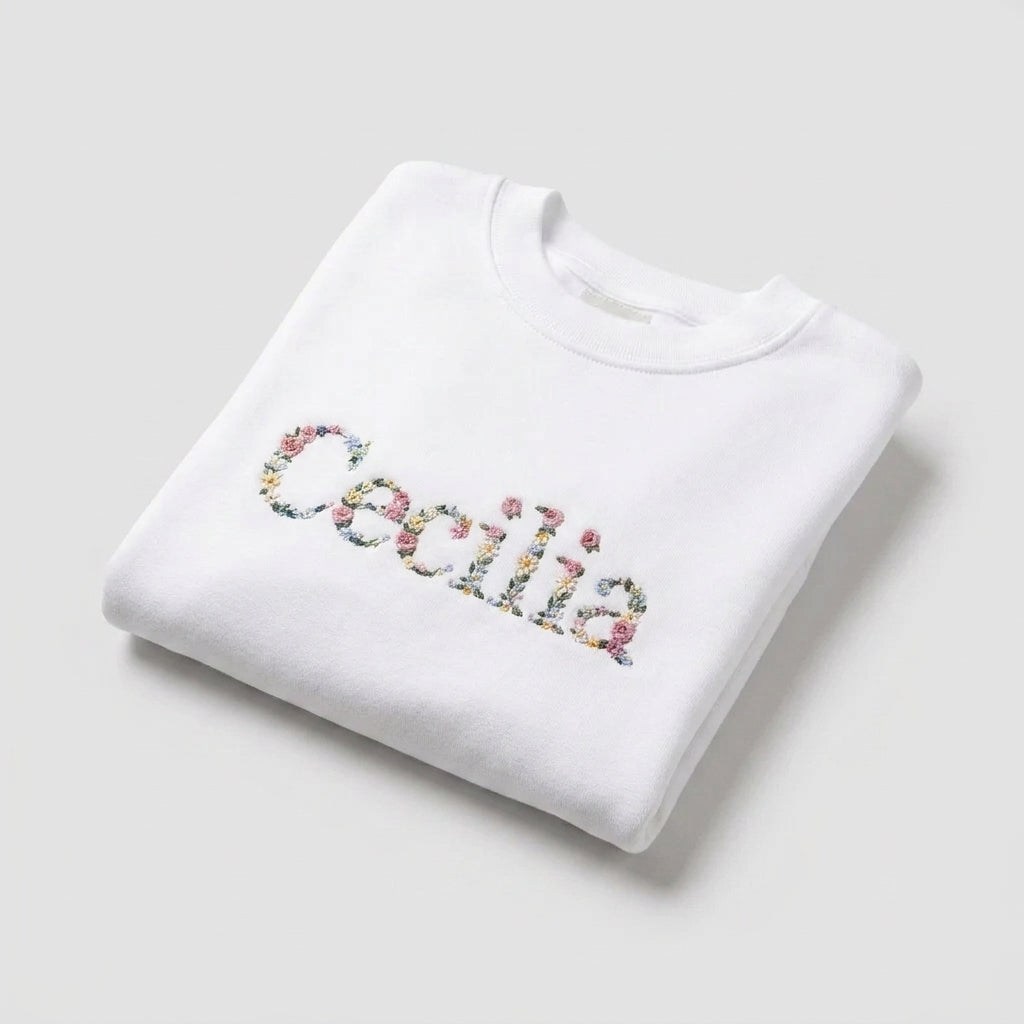Sudadera Mujer Floral Blanca