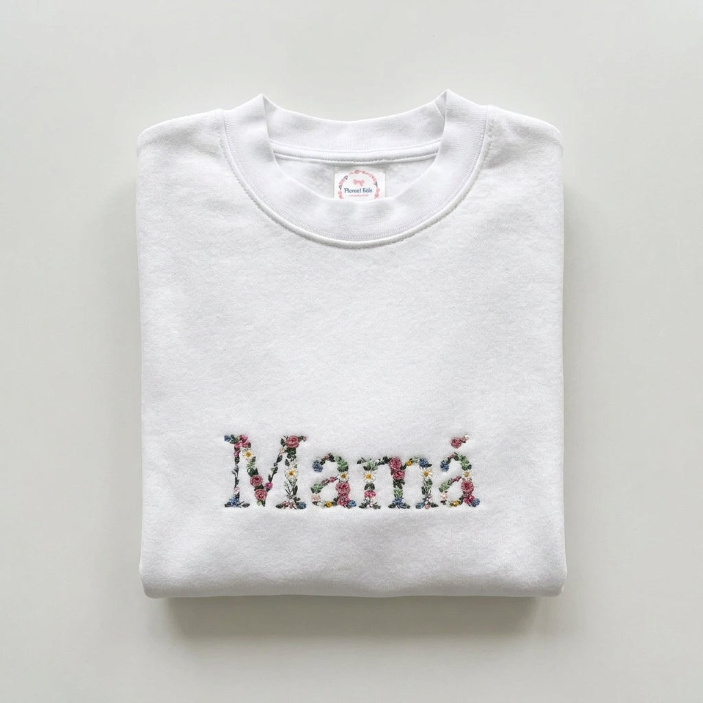 Sudadera Mujer Floral Blanca