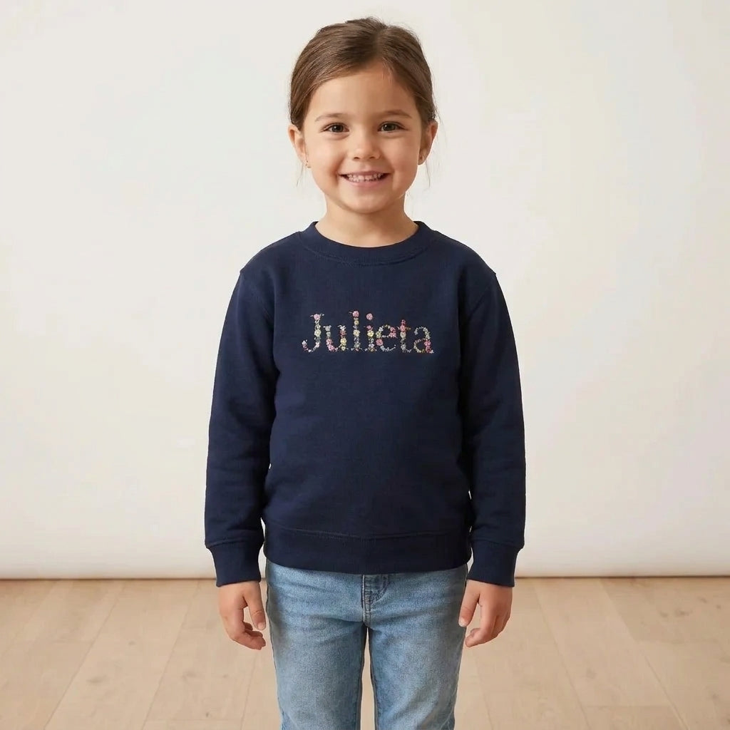Sudadera Infantil Floral marino