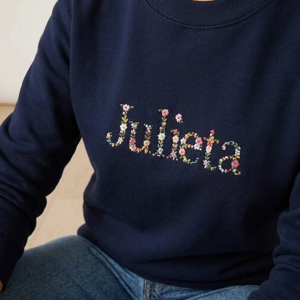 Sudadera Infantil Floral marino